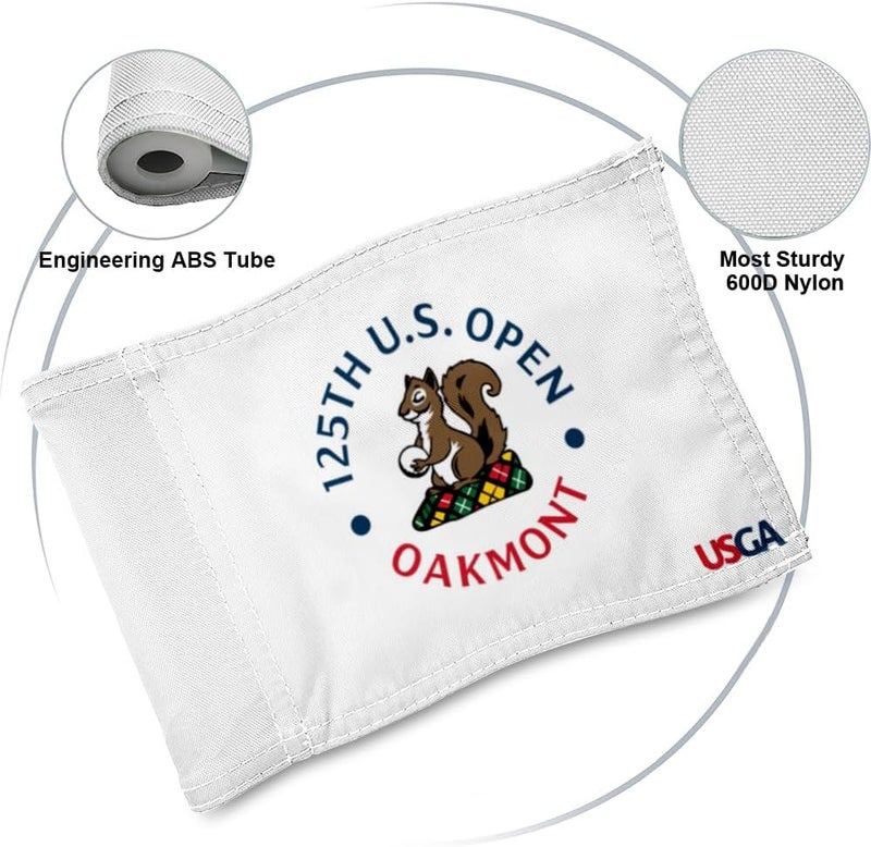 2BUT 2025 US Open Flag Oakmont Golf Pin USGA Flag Practic Putting Green Golf Flag For Backyard Garden Double-Sewn 600D Nylon Miniature Pin Flag Regulation Tube Flag(white 8"x6") - Image 3